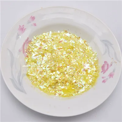 yellow Неровные Оболочки Бумаги блесток DIY ногтей Flakies красочные блестки для нейл Арта(искусство украшения ногтей) для 3D украшения ногтей 20 г/упак - Color: yellow