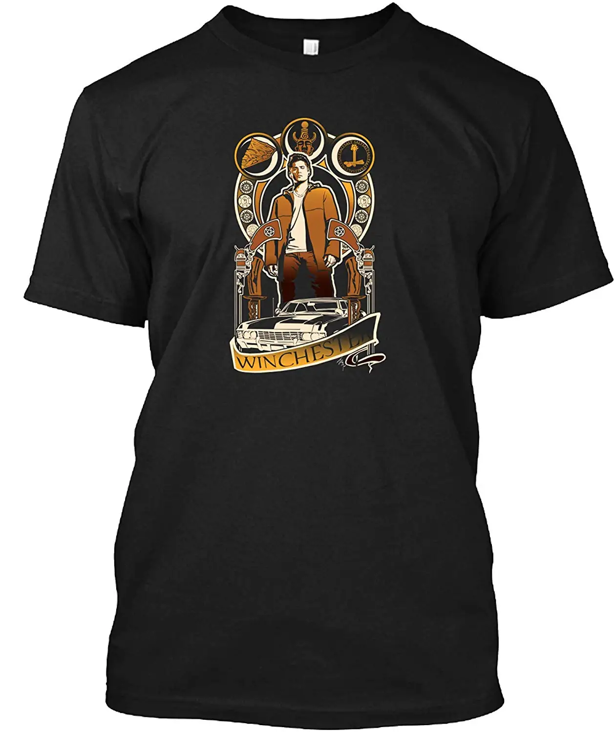 Digital Dean Nouveau - Supernatural Tshirt Men's Harajuku T-Shirt Round Neck 100% Cotton Unisex T Shirt |