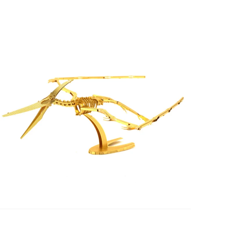 Golden Dinosaur Tyrannosaurus Stegosaurus DIY Metal Puzzles Jigsaw Educational Action Figures Miniatures Board Game | Спорт и