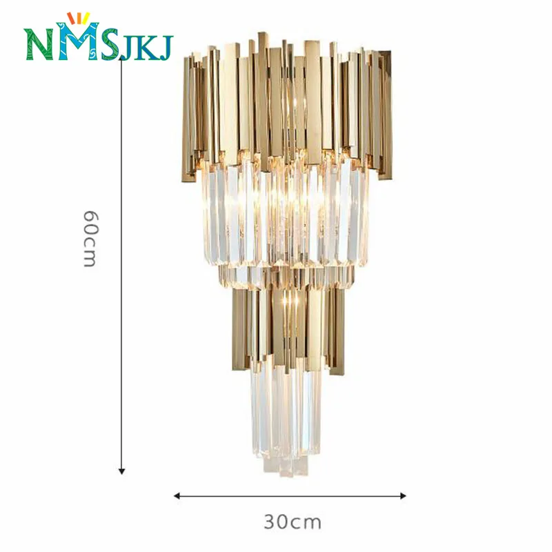 Новый дизайнерский настенный светильник для дома Хрустальная настенная лампа