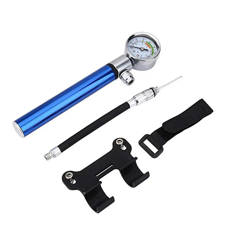 Сверхлегкий мини насос для горного велосипеда с манометром портативный ручной