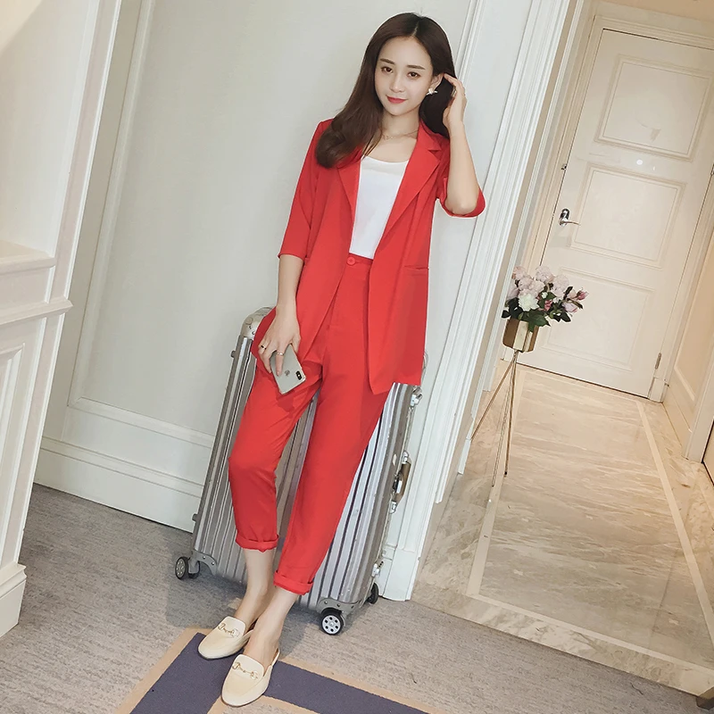 Женская одежда маленький костюм из двух предметов корейский Повседневный модный