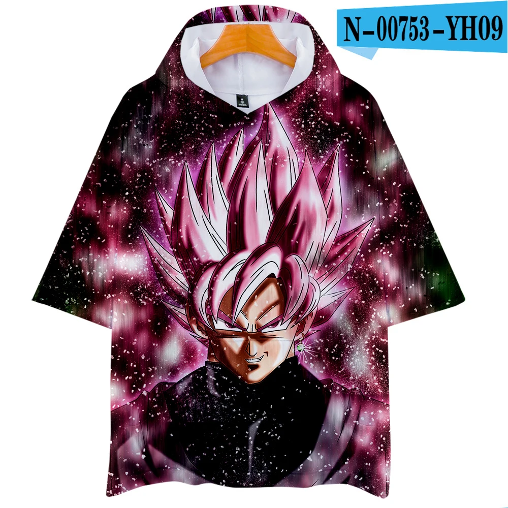 Dragon Ball 3D футболка с капюшоном Harajuku короткий рукав японская Футболка мужская футболка homme летняя футболка аниме хип хоп 3D одежда - Цвет: Армейский зеленый