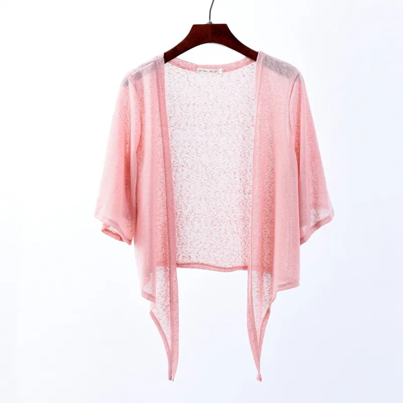 Sanishroly Spring Autumn Women Short Cardigan Coat Casual Loose Thin Lace Cardigans Female Tie Bow White Outwear Plus Size SE651 | Женская