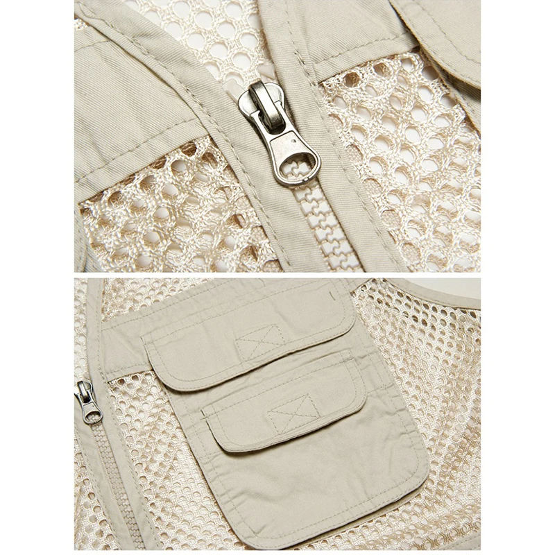 Летние Для Мужчин's Повседневный жилет с несколькими карманами хлопок мужчин