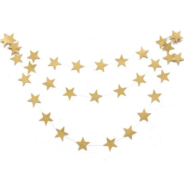 Wall Hanging Paper Star Garlands Long Birthday String Chain Wedding Party Banner Handmade Children Room Home Decor | Дом и сад
