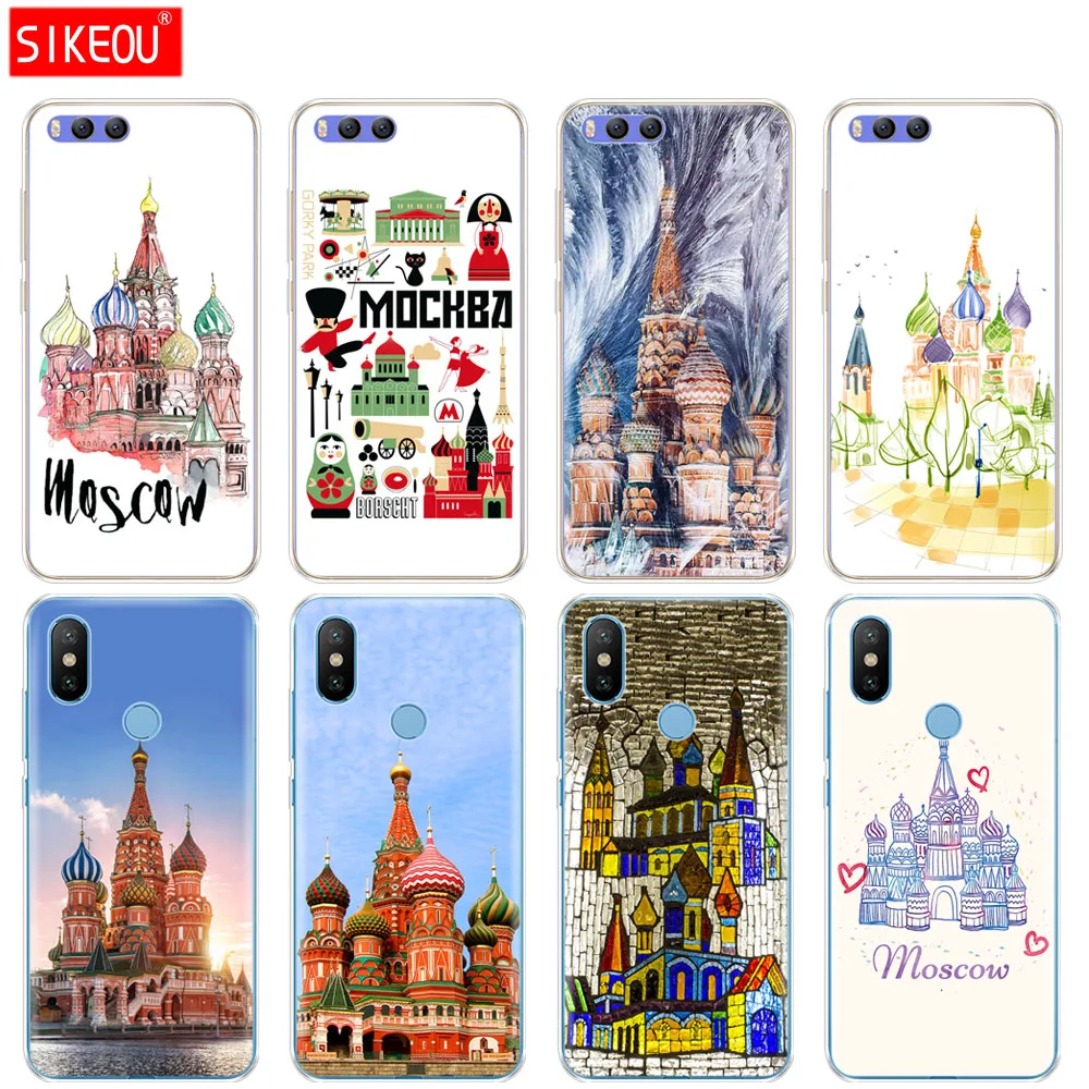 Силиконовый чехол накладка для Xiaomi Mi 8 8SE A1 A2 5 5S 5X 6 Mi5 MI6 NOTE 3 MAX Mix 2 2S русской Москвы и