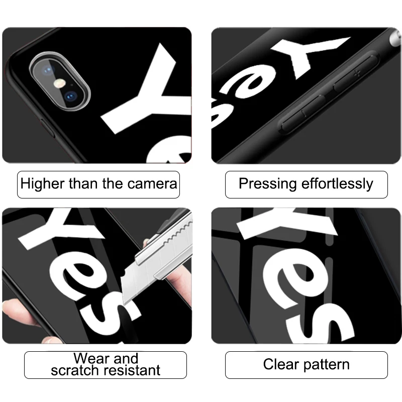 Чехол из закаленного стекла для IPhone XS Max XR X 10 8 7 6 S Plus мягкий силиконовый бампер