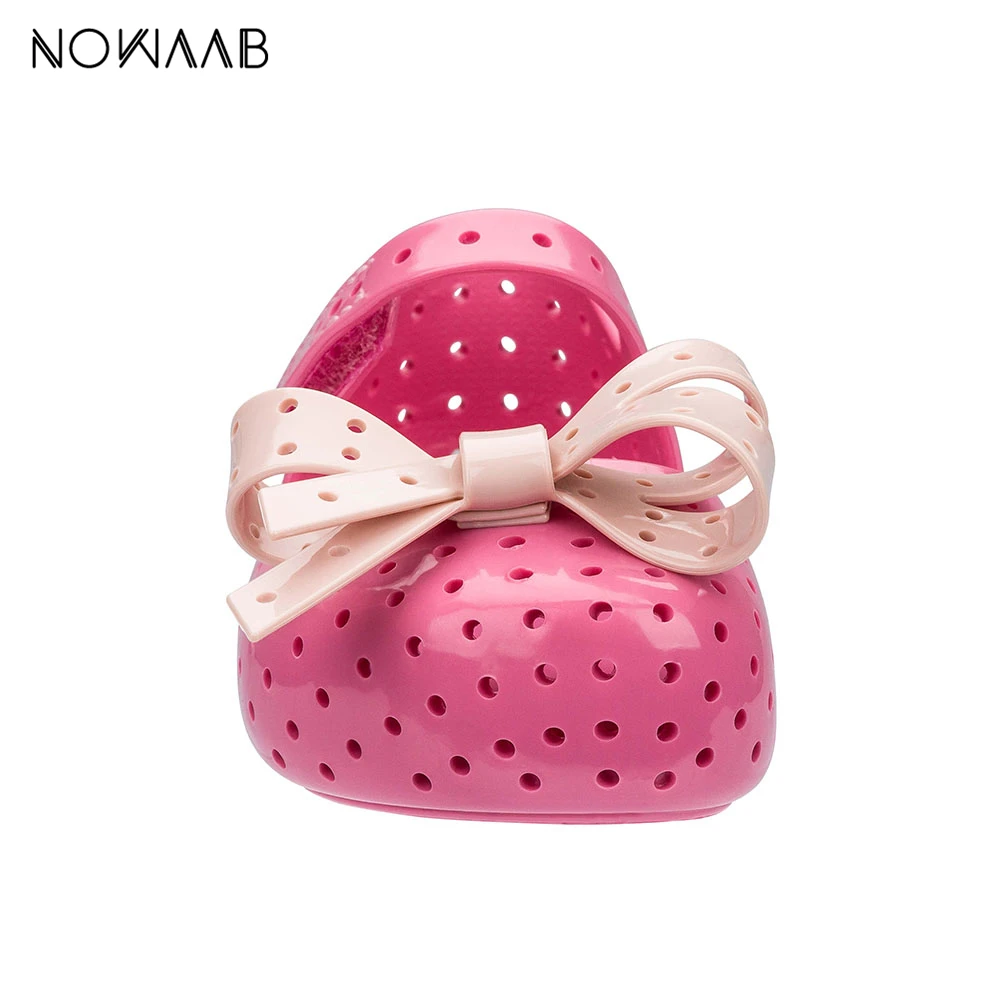 Новинка 2019 Оригинальные сандалии желе Mini Melissa Furadinha XI для девочек детские с бантом