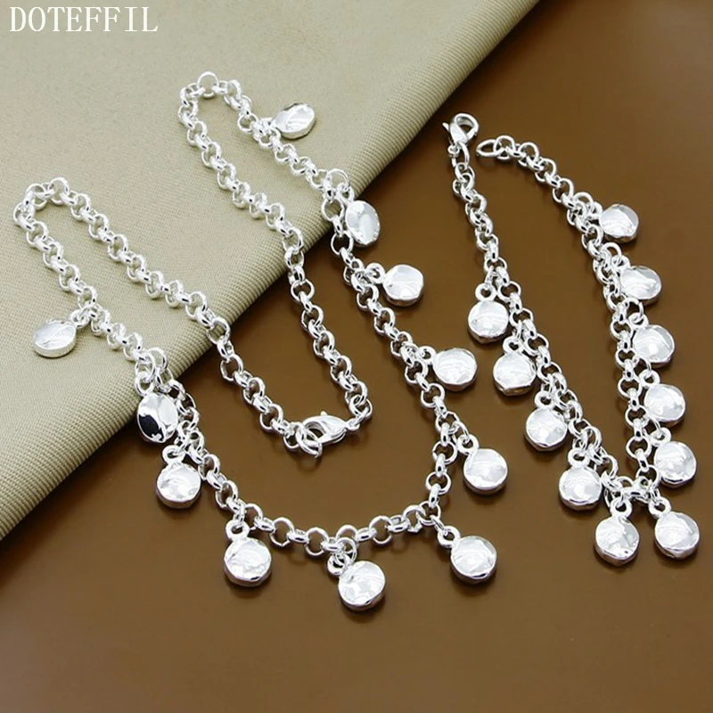 Комплект из колье и браслета серебра 925 пробы|jewelry set 925|necklace bracelet jewelry setjewelry sets |