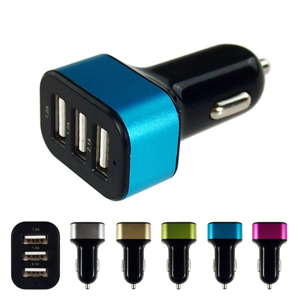 100 шт./лот 3 порта Usb Автомобильное зарядное устройство Ac Автомобильный адаптер