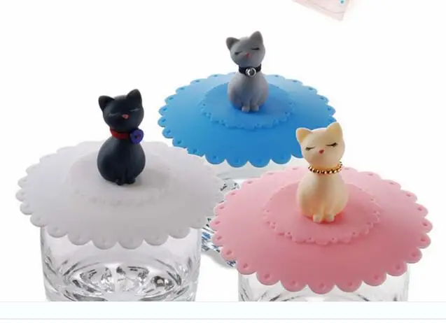 YI HONG милый кот силиконовая крышка чашки кофе всасывания уплотнение силиконовый