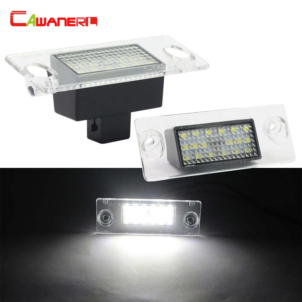Фото Cawanerl Автомобильный Стайлинг 18 SMD 3528 Светодиодный номерной знак Белый 12 В 2 шт. Для Audi A4 B5 A3 8L S5 B5 A3 S3 A4 S4 №1