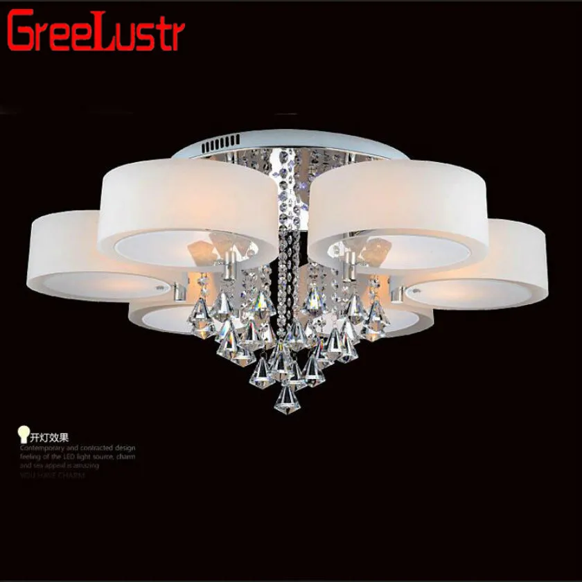 Современный светодиодный хрустальный потолочный светильник цветные плафоны для