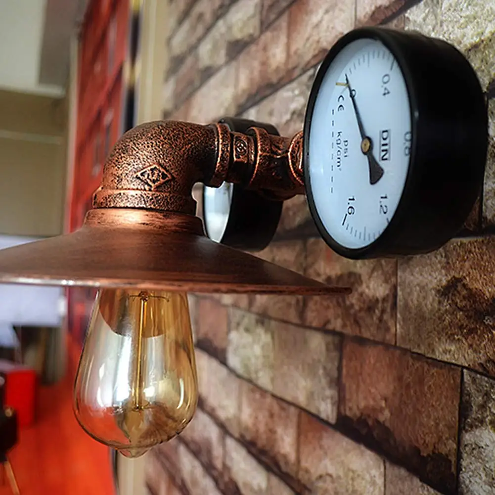 Retro Loft Style Water Pipe Vintage Industrial Wall Lamp Metal Light E26/E27 Edison Sconce For Home Indoor Lighting | Освещение