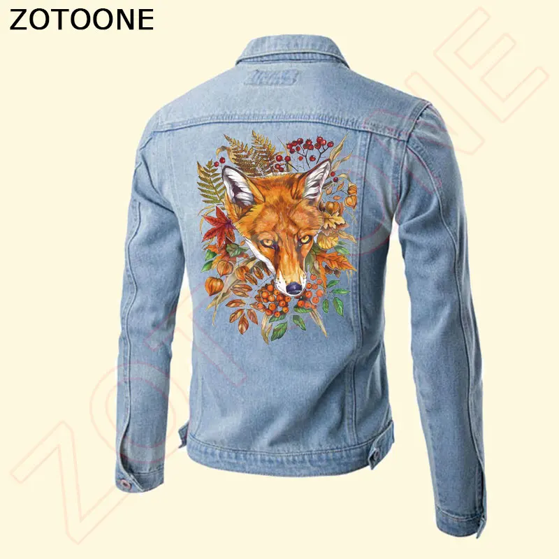 ZOTOONE Flower Wolf Patches Iron on Transfer for Clothes Decoration DIY Stripes Applique T-shirt Custom Patch Stickers E | Дом и сад