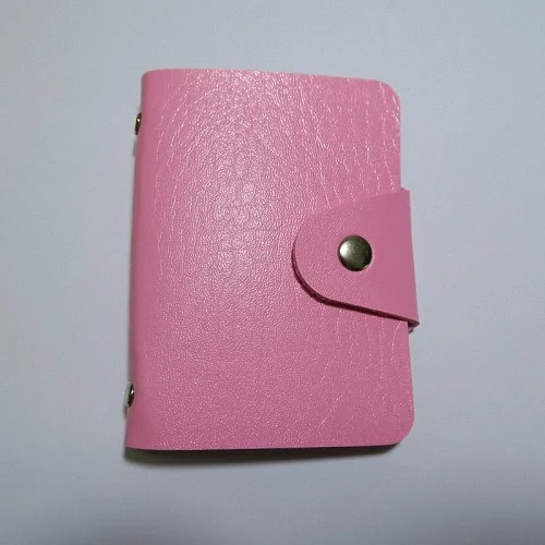 pink 24 слота для кредитных карт для мужчин и женщин из искусственной кожи кредитный держатель для карт ID держатель для карт s бизнес Чехол кошелек 24 слота - Цвет: pink