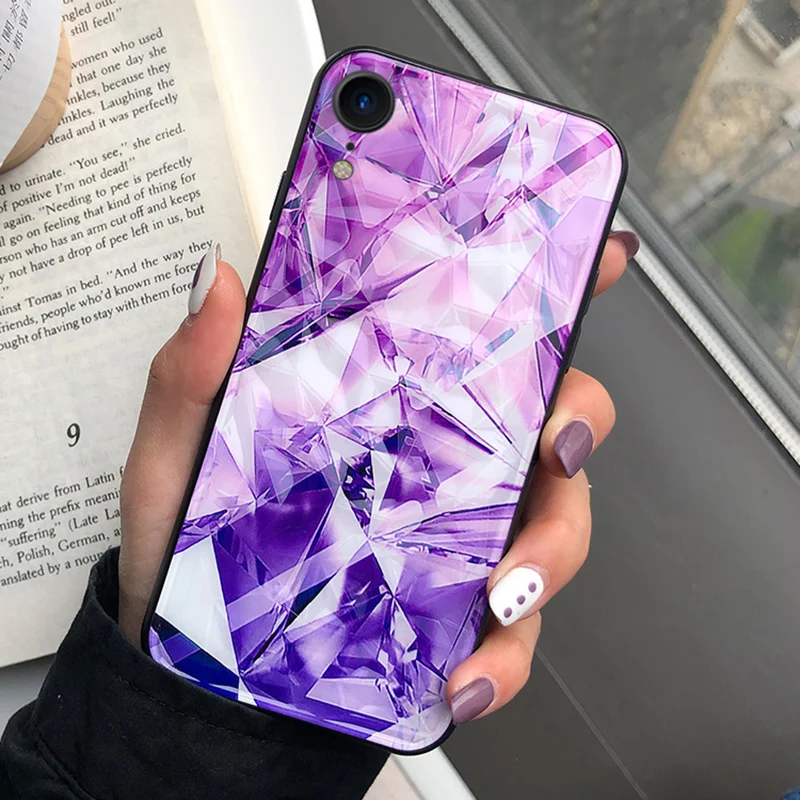 SUEF 3D Diamond Design For iPhone XR Case Hard PC+Soft TPU Phone Bags Cases Fundas Anti-knock Capa |