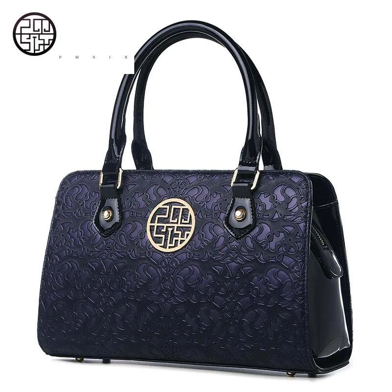 Pmsix китайская мода потока плечо сумка с тиснением китайский стиль Женщины
