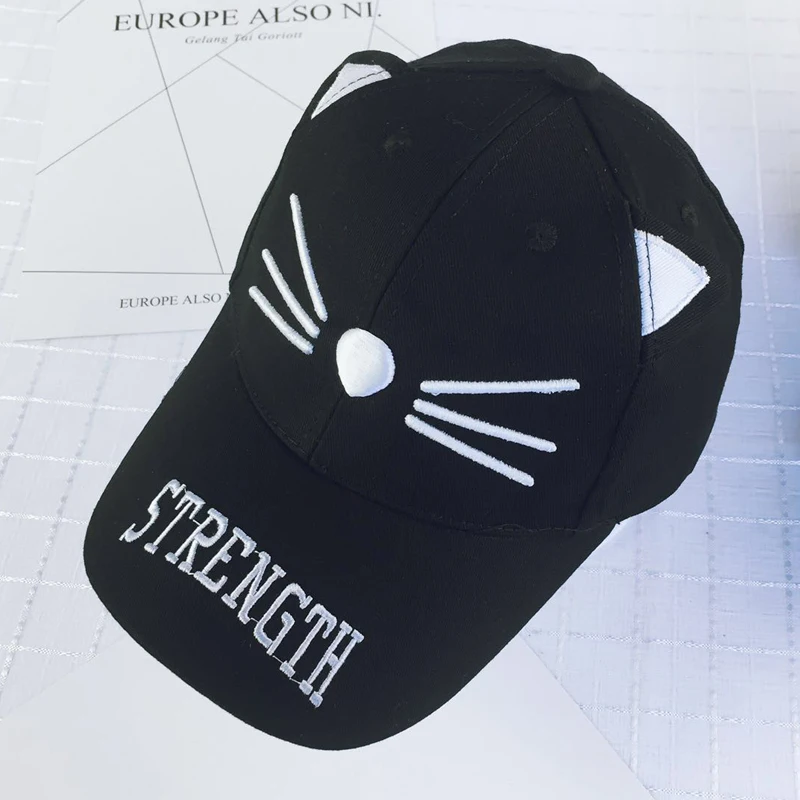 Snapback/Розовая бейсбольная кепка с милыми кошачьими ушками детские шапки 2018 новые