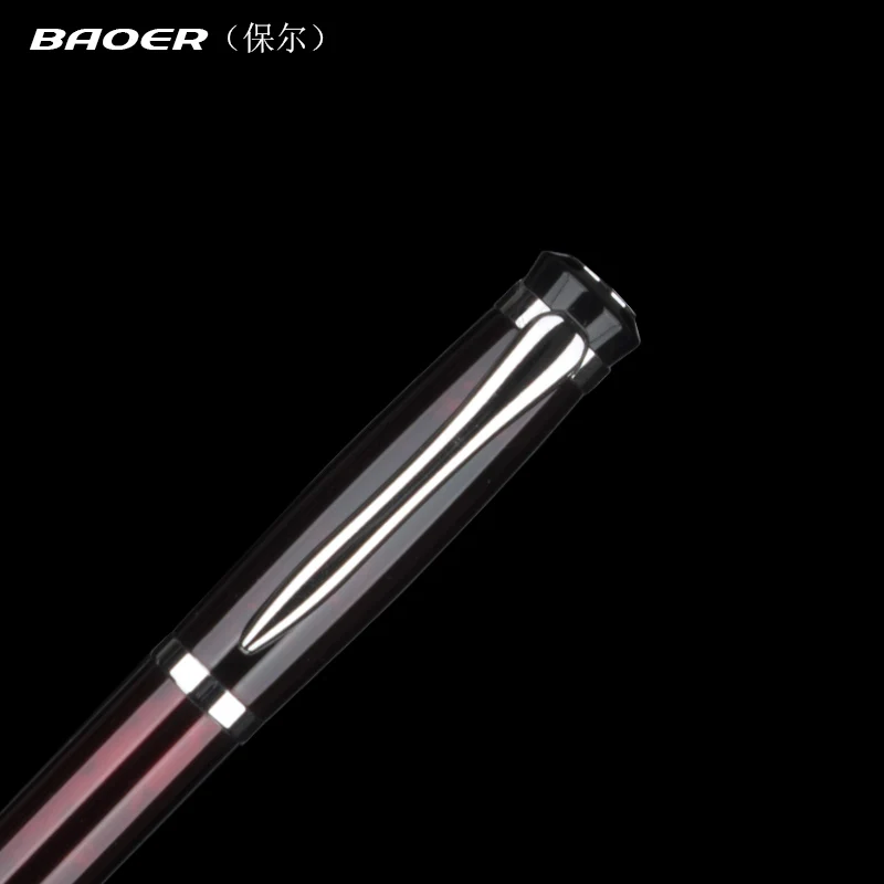 Шариковая ручка для офиса Baoer 508 красное вино средний наконечник школьные