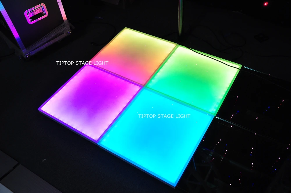 Gigertop RGB 50 см x 50 см светодиодный сценический пол KTV бар СВЕТОДИОДНЫЙ танцпол из закаленного стекла цветной светодиодный светильник 10 мм Стекловолокно для свадебного танца