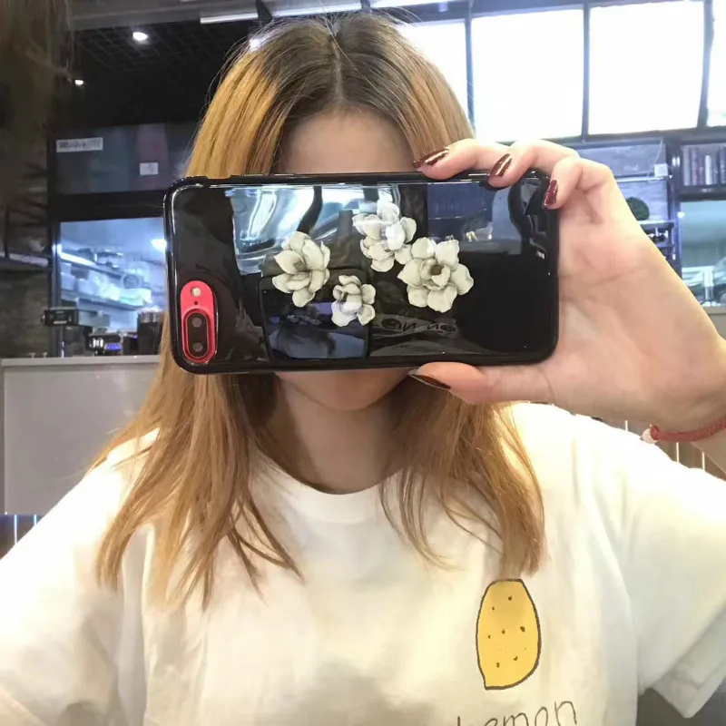 Творческий Фарфор простые линии Роуз Золотой цветок 6s Сотовый Защитный чехол