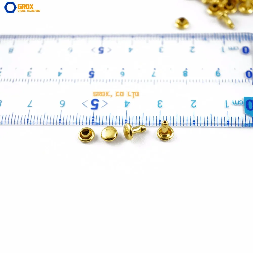 1000 набор 5*5 мм золотые двойные круглые заклепки Быстрая заклепка в стиле панк Рок