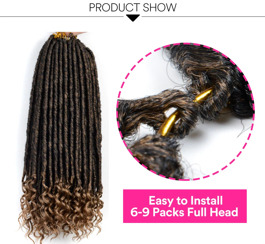 SAMBRAID Goddess Faux locs CURLY, вязанные крючком косички, накладные волосы, синтетические плетеные волосы, мягкие искусственные замки, 24 корня/18 дюймов, упаковка