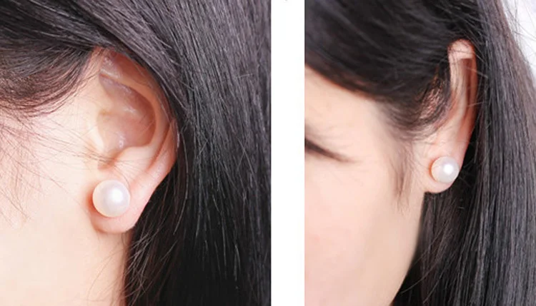 7MM Freshwater Pearl Stud Earring Purple Pink White Natural Ear Earrings Trendy Charming Wedding Jewelry Accessories | Украшения и