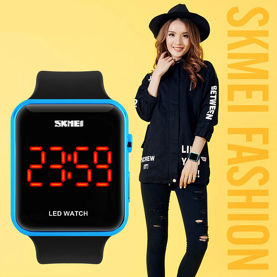 Розовый часы женские наручные кварцевые светодиодный час smart силиконовые