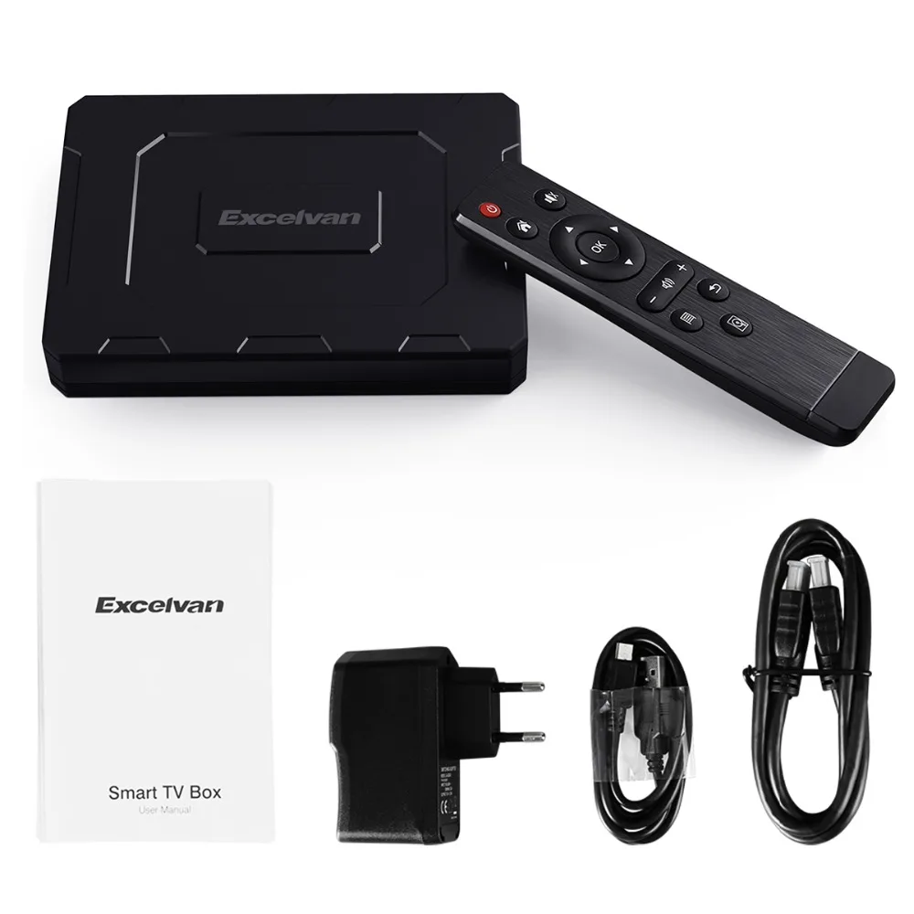 ТВ приставка Excelvan EX T2 Android 6 0 Восьмиядерный Cortex A53 Mali T820 беспроводной Bluetooth 4 2 4G/5G Wifi