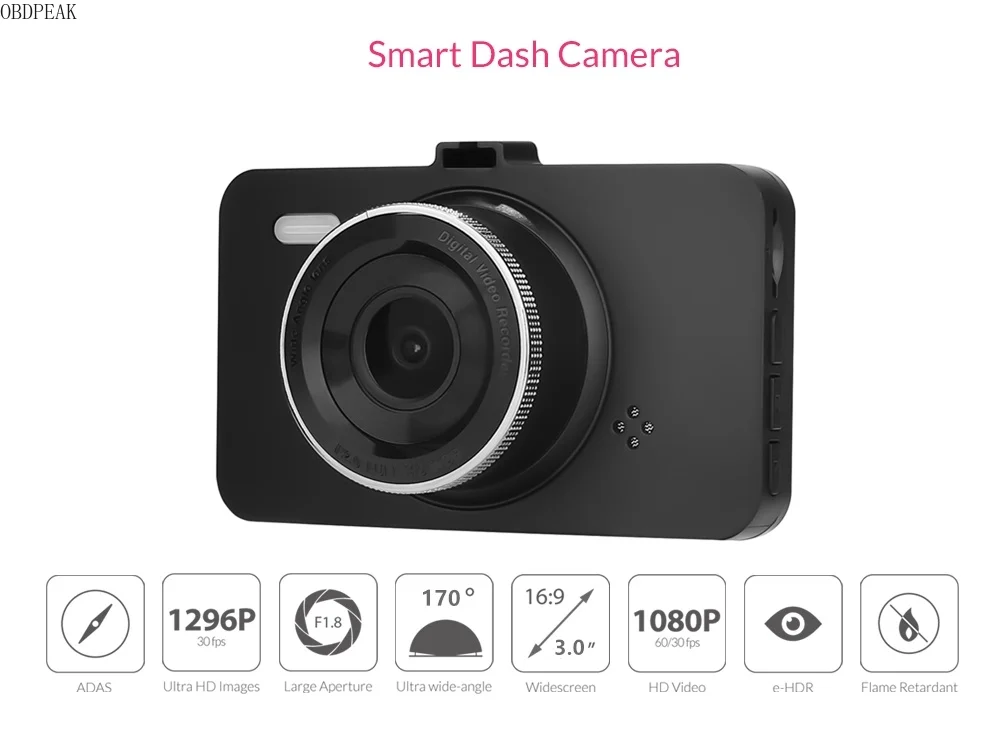 Умный видеорегистратор era 170 градусов 3 0 &quot1080 P 30fps dash cam зеркало заднего вида