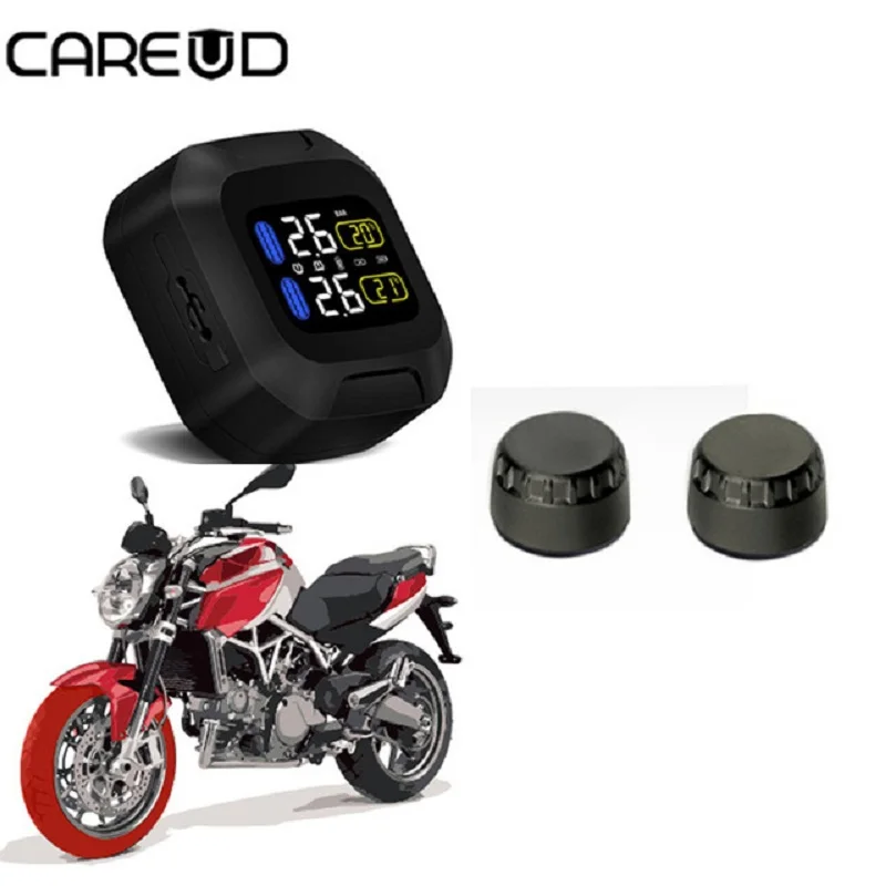 CAREUD M3 мотоциклетные водонепроницаемые TPMS с 2 внешними сенсорами ЖК дисплей