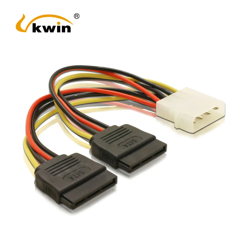 VKWIN Molex 4 контактный кабель SATA на 2 15 Y образный сплиттер питания для жесткого диска