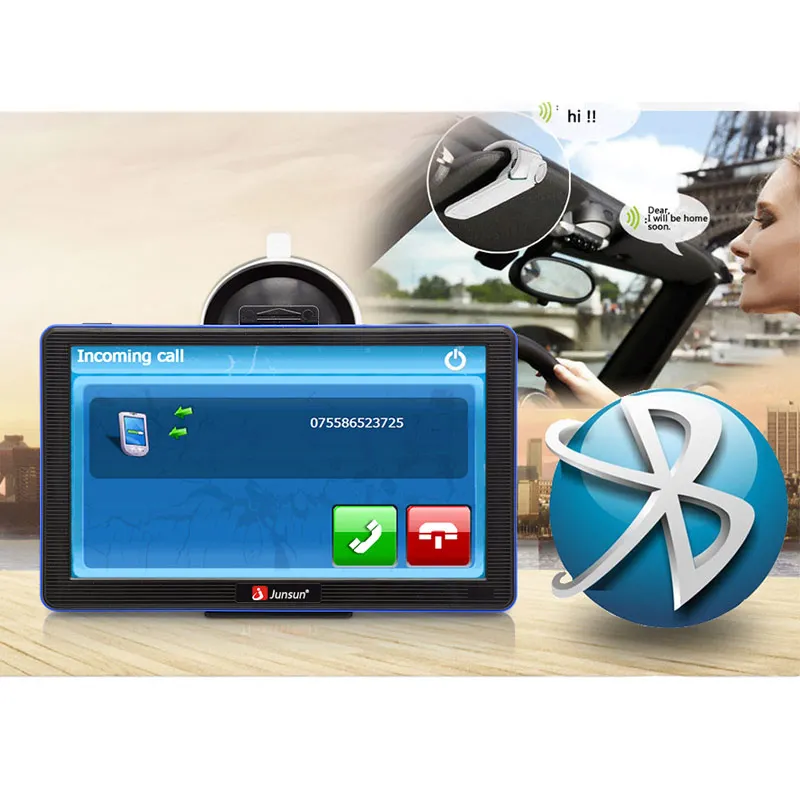 Junsun 7 дюймов автомобиля GPS емкостный навигации Bluetooth AVIN с заднего вида Камера