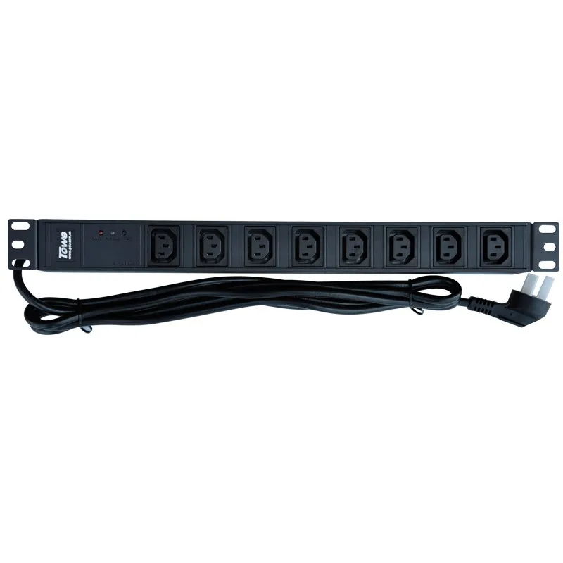 TOWE шкаф розетка PDUs SPD блок распределения питания EN10/I818S 10A 8 способов IEC320 C13 19 дюймов 19in горячая распродажа