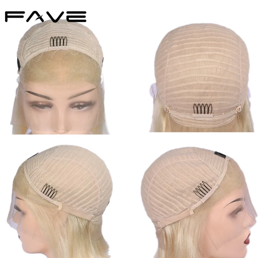 FAVE 13*4 парик шнурка короткий Боб 613 цвет бразильские Remy человеческие волосы парики