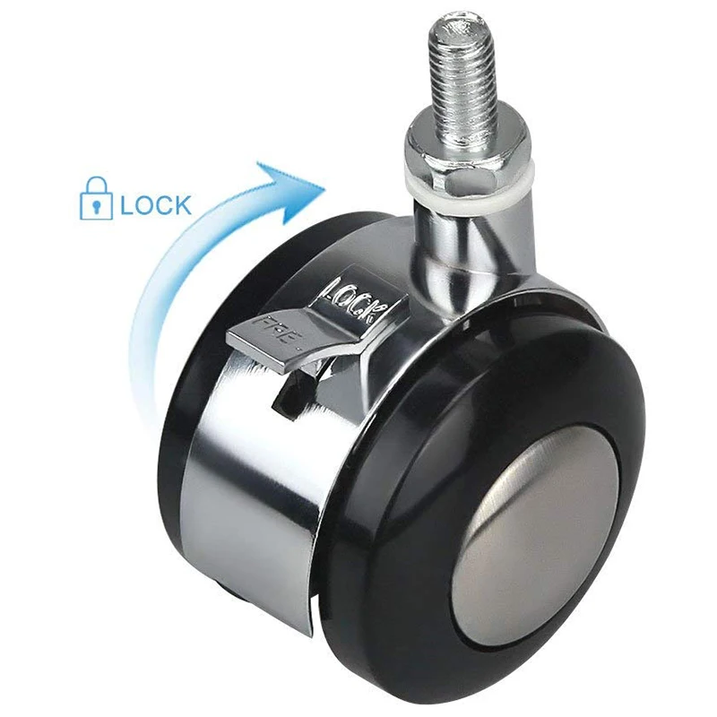 

4 pcs New 2-inch Swivel Castor Zinc Alloy Screw 360 Rotation Caster Wheels Heavy Duty for Trolley Furniture Office Chair Caster