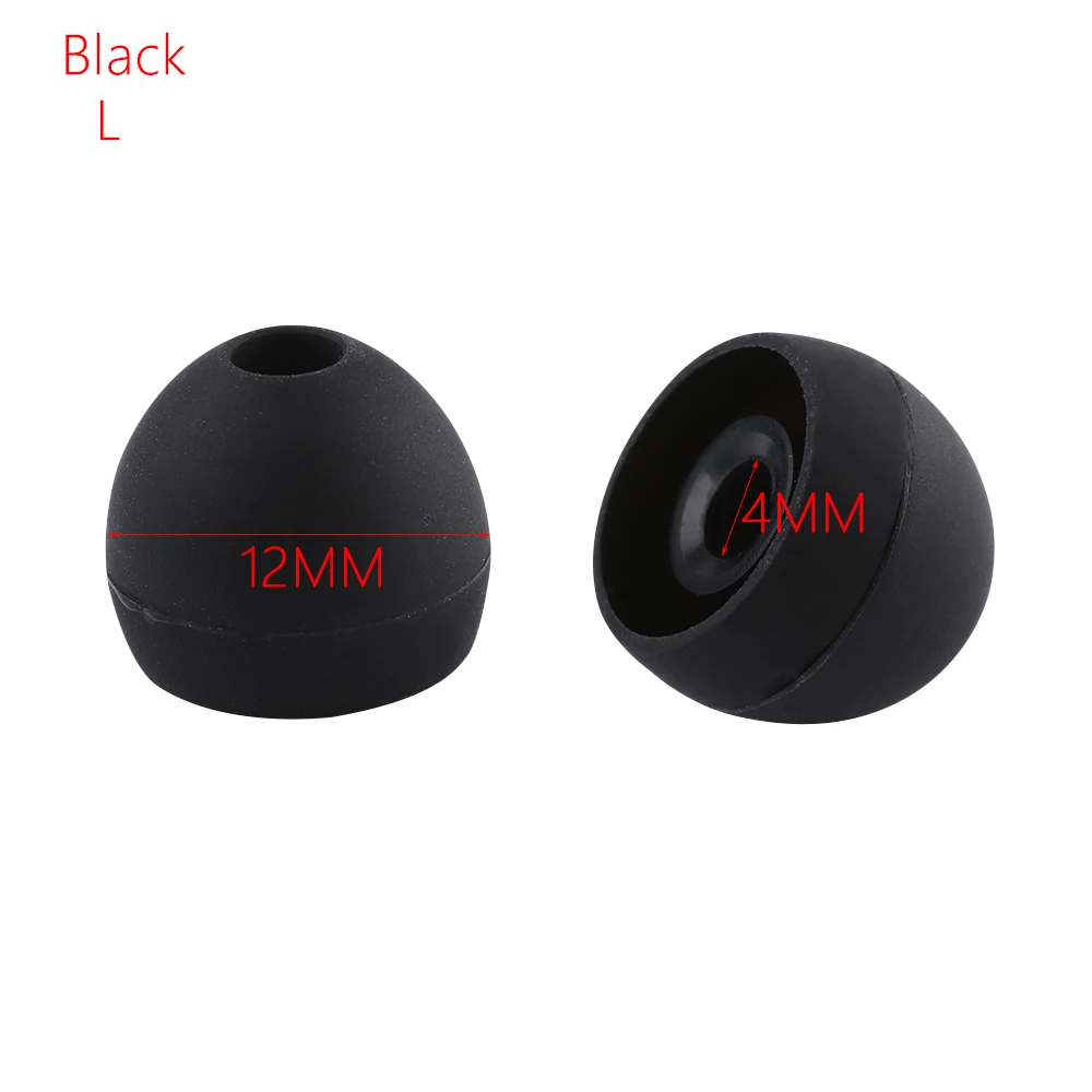 Black L 20 шт/10 пар, новые силиконовые 4 мм Сменные наушники-вкладыши, вкладыши, наконечники для ушей, крышка, мягкая резина, универсальные сменные наконечники для ушей - Цвет: Black L