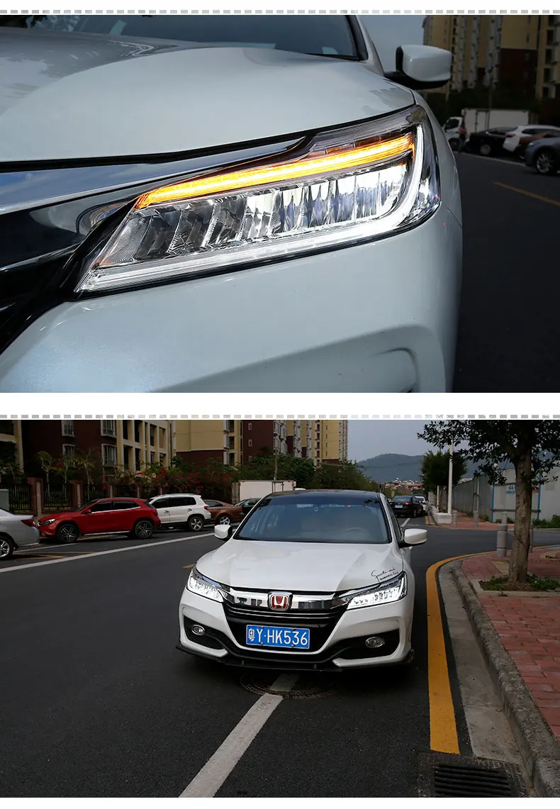 Автомобильный стиль светодиодный фары для Honda Accord- для Accord Головной фонарь светодиодный DRL Объектив двойной луч H7 HID Xenon bi xenon объектив