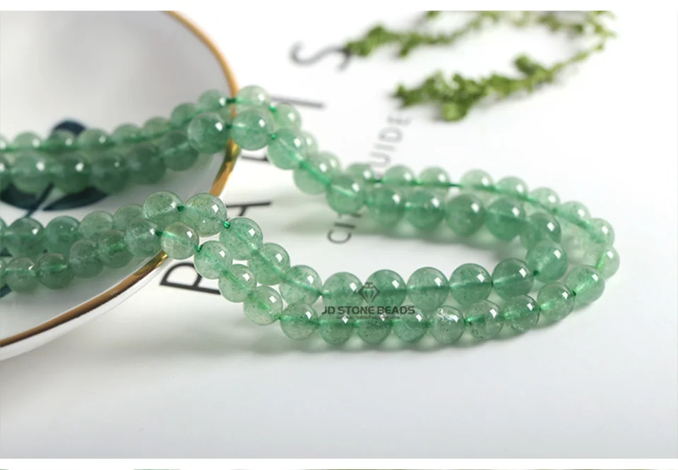 High Quality Green Strawberry Crystal Natural 5 6 8 10 12mm Diy Charm Beads For Jewelry Making Fancy Gemstone Beads Green Quartz