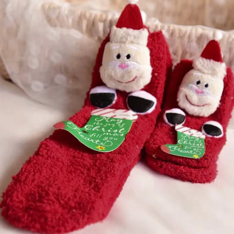 Hoomall/Новинка Рождественские теплые шерстяные рождественские носки Модные
