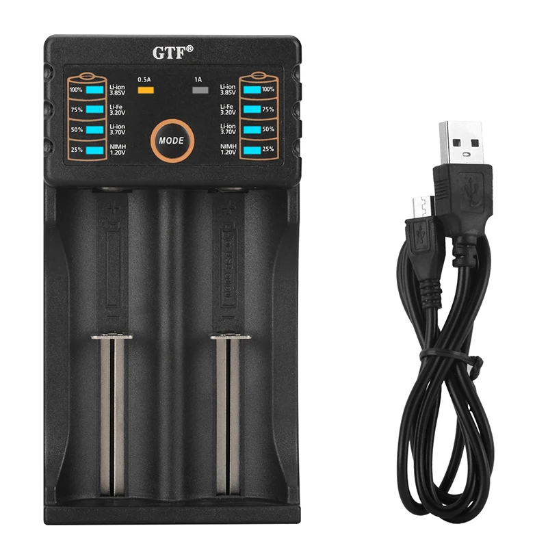 GTF 100% Оригинальный 3 7 в 3400 мА/ч 18650 аккумуляторная батарея с зарядным устройством
