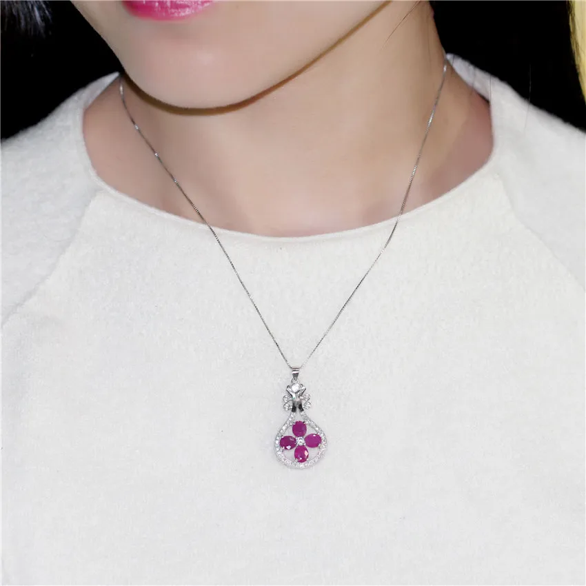 Almei 2.4ct инструменты для Рубиновой гитары подвеска ожерелье серебро 925 украшения