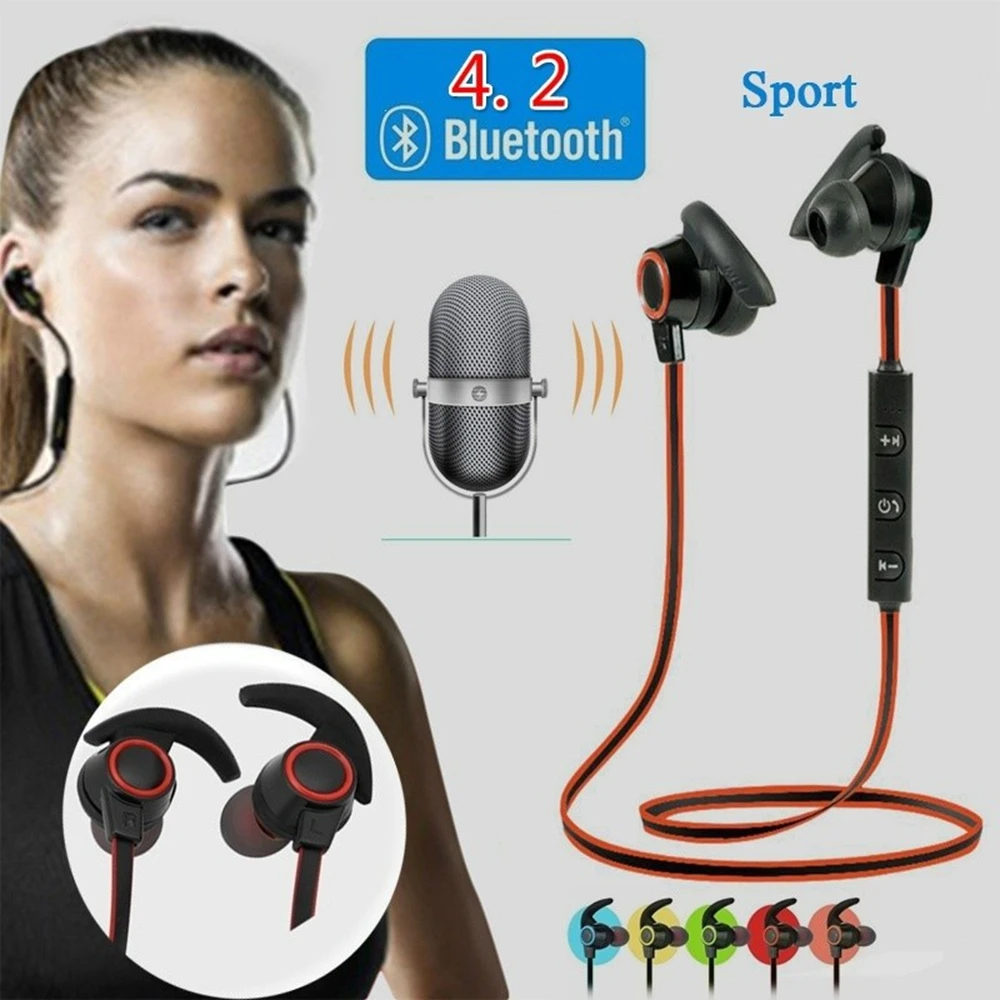 Беспроводные спортивные наушники Bluetooth для бега шейным стерео музыка с