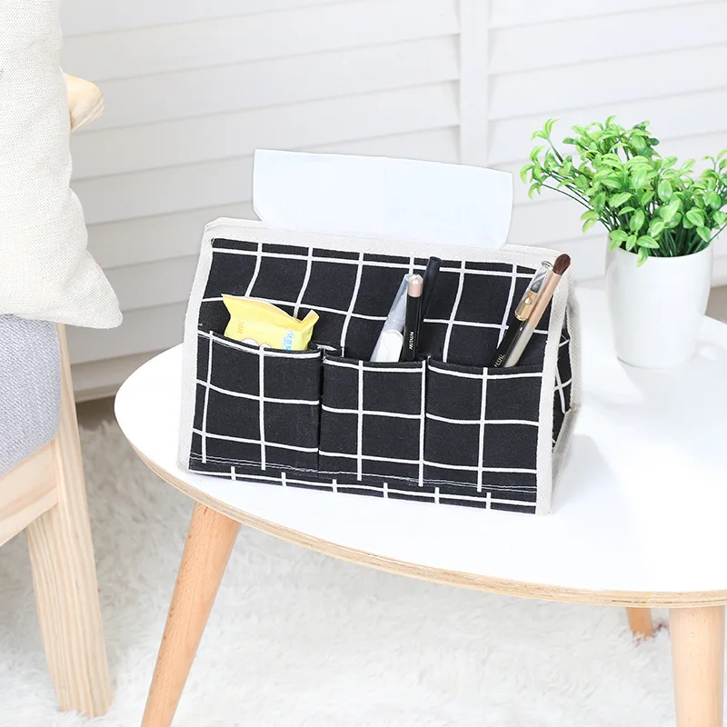 Cotton Fabric Desktop Tissue Boxes Table Decoration Napkin Box Car Seat Case Foldable Sundries Storage Organizer | Дом и сад