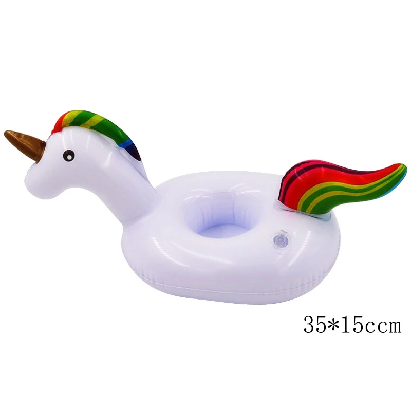 Unicorn Надувной подстаканник Единорог Фламинго держатель для напитков плавательный бассейн поплавок купальный бассейн игрушка вечерние пляжные подстаканники для напитков поплавок - Цвет: Unicorn