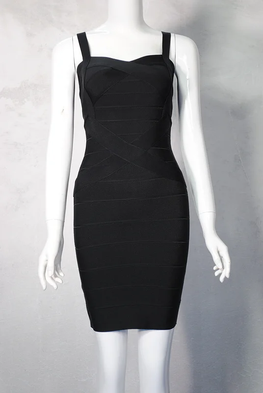 Must Have! Пикантные милые мини Спагетти ремень Bodycon клуб партия Лето бинты знаменитости Для женщин Платья для женщин Femme Vestidos - Цвет: Черный
