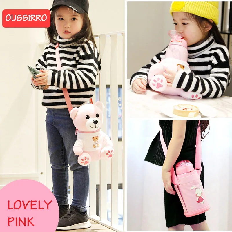 Колба термос чашка дети кружка с крышкой соломы нержавеющая сталь Изолированная